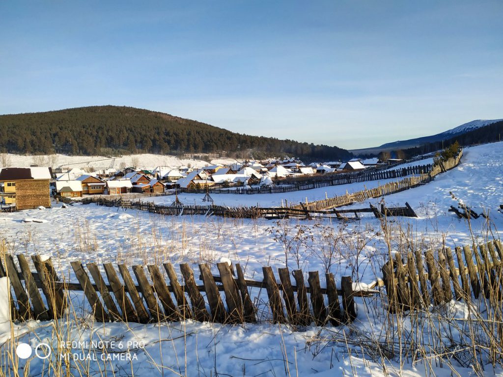 Панорама села Тюлюк зимой